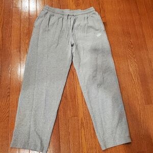 Nike French Terry Gray Cotton Pants Sportswear Straight Leg L